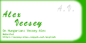 alex vecsey business card